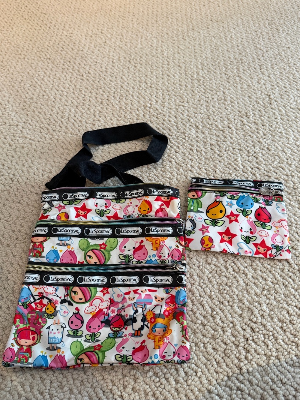 LeSportsac Crossbody Bag and Coin Pouch - Colorful Character Print tokidoki